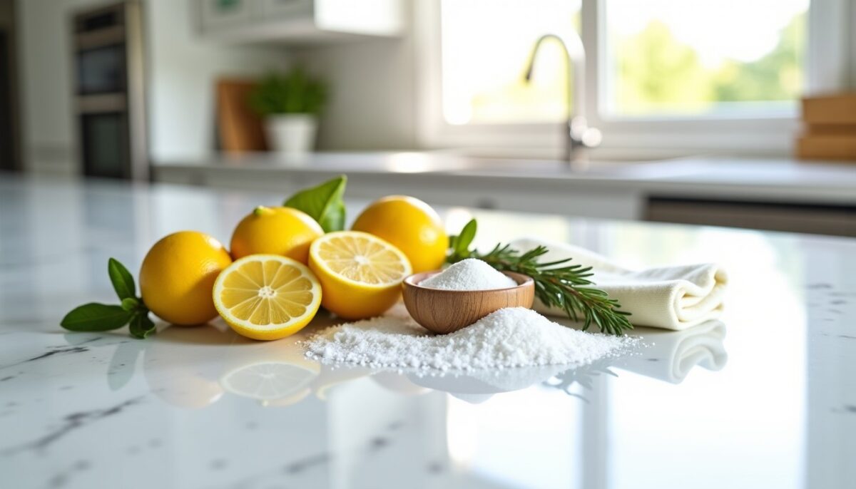 Conseils naturels pour préserver l&rsquo;éclat de votre plan de travail de cuisine